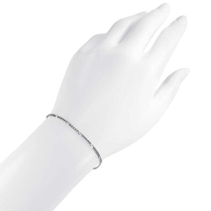 Pt850 プラチナ フィガロチェーン ブレスレット 2mm幅