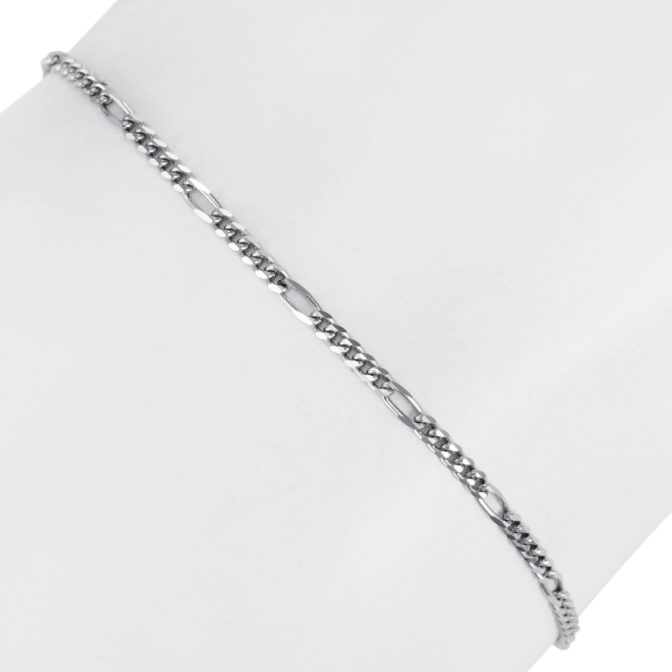 Pt850 プラチナ フィガロチェーン ブレスレット 2mm幅