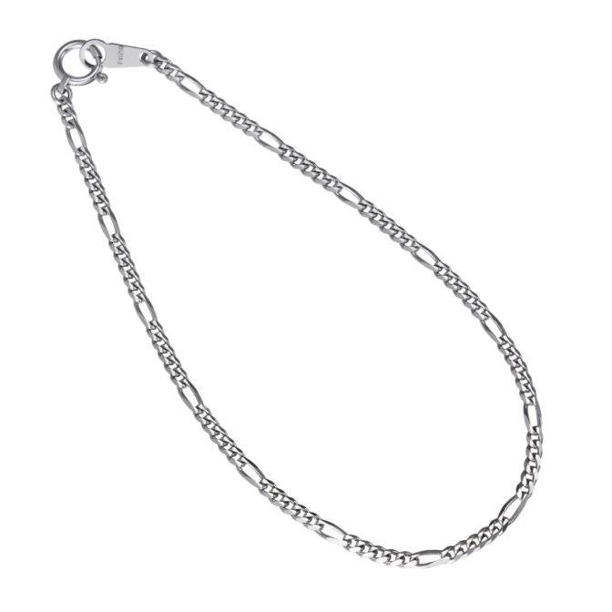 Pt850 プラチナ フィガロチェーン ブレスレット 2mm幅