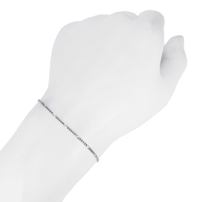 Pt850 プラチナ フィガロチェーン ブレスレット 2mm幅