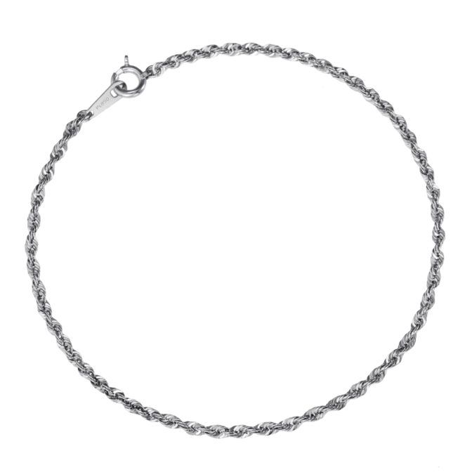 Pt850 プラチナ ロープ ブレスレット 2mm幅 18cm 引輪