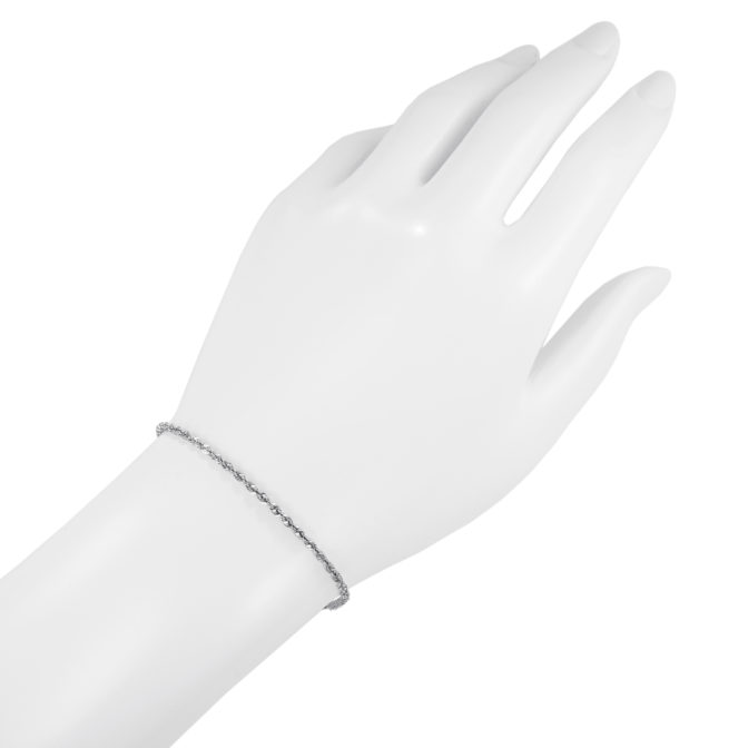 Pt850 プラチナ ロープ チェーン ブレスレット 2mm幅