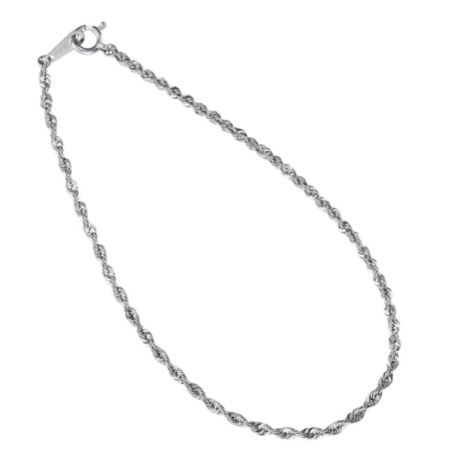 Pt850 プラチナ ロープ チェーン ブレスレット 2mm幅