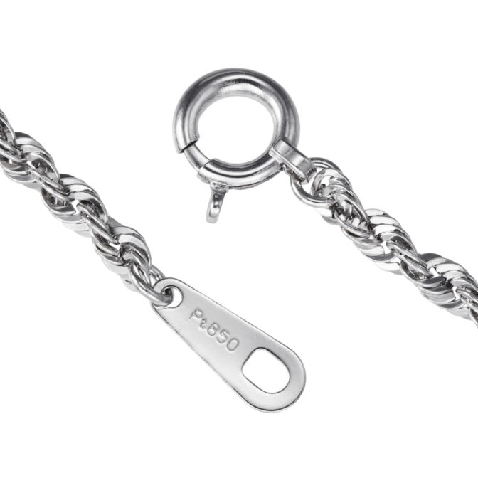 Pt850 プラチナ ロープ チェーン ネックレス 2mm幅