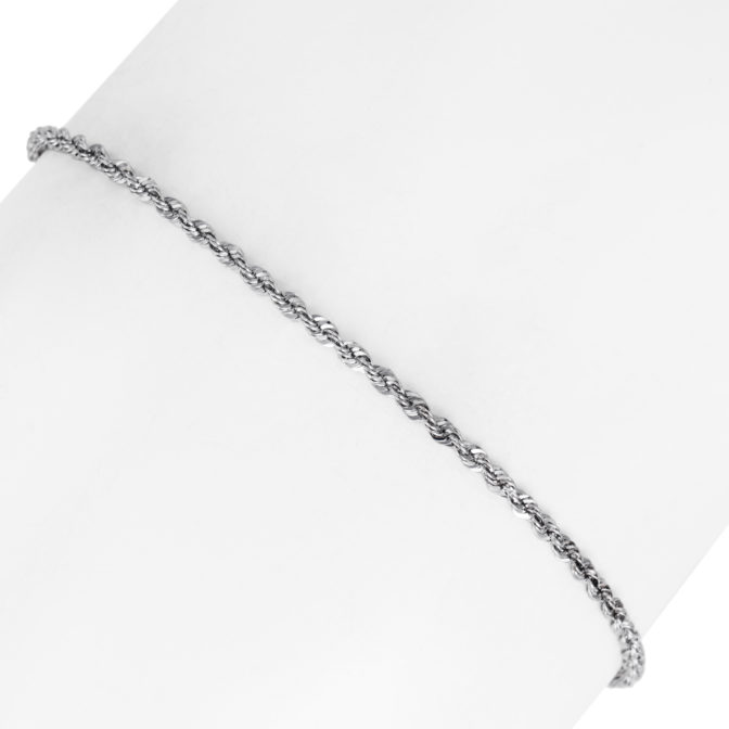 Pt850 プラチナ ロープ チェーン ブレスレット 2mm幅