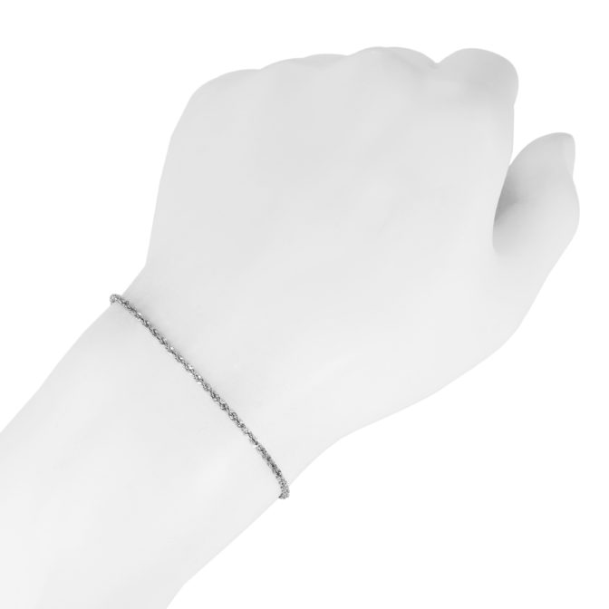 Pt850 プラチナ ロープ チェーン ブレスレット 2mm幅