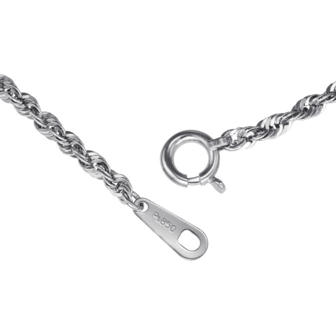 Pt850 プラチナ ロープ チェーン ネックレス 2mm幅