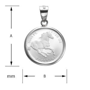 純プラチナ Pt999 コインペンダント ツバル ホース 1/25oz pt900 シンプルフレーム