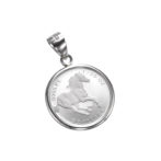 純プラチナ Pt999 コインペンダント ツバル ホース 1/25oz pt900 シンプルフレーム