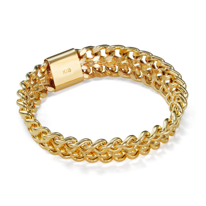 K18 18金 キヘイ ビスマルク チェーン リング 4mm幅 ソフトタイプ