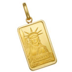 K24 純金 インゴット ペンダント リバティ 自由の女神 10g シンプルフレーム