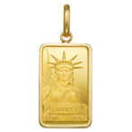 K24 純金 インゴット ペンダント リバティ 自由の女神 10g シンプルフレーム