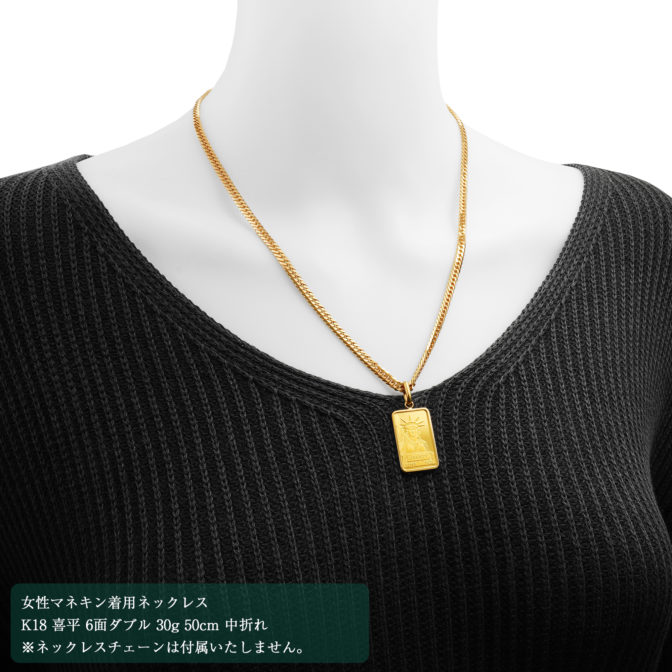 K24 純金 インゴット ペンダント リバティ 自由の女神 10g シンプルフレーム