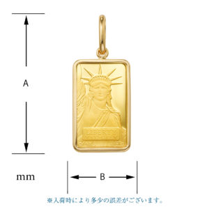 K24 純金 インゴット ペンダント リバティ 自由の女神5g シンプルフレーム