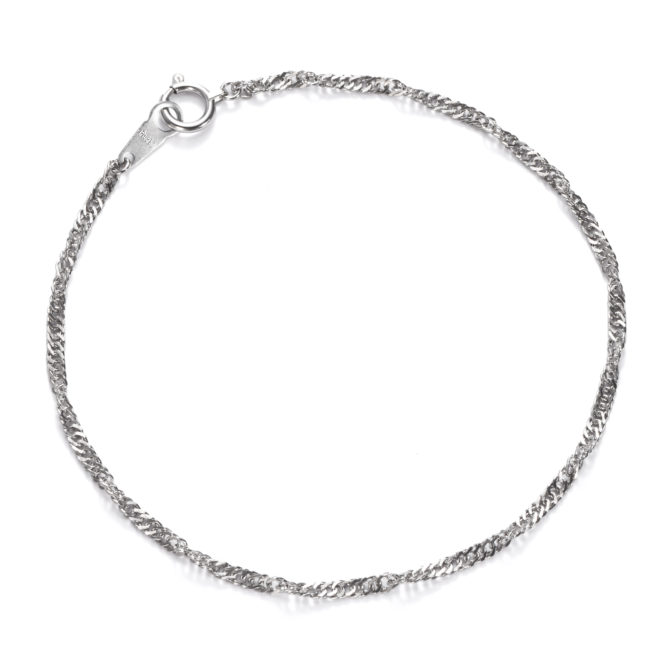 Pt850 プラチナ スクリュー チェーン ブレスレット 1.9mm幅 16cm～22cm 引輪 選べるサイズ