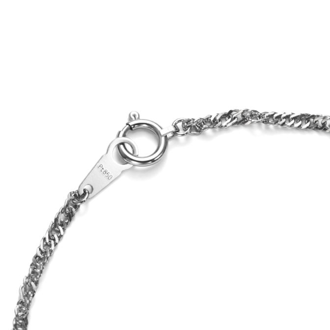 Pt850 プラチナ スクリュー チェーン ブレスレット 1.9mm幅