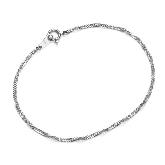 Pt850 プラチナ スクリュー チェーン ブレスレット 1.7mm幅 16cm～22cm 引輪 選べるサイズ