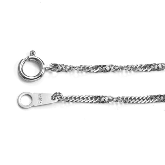Pt850 プラチナ スクリュー チェーン ブレスレット 1.7mm幅
