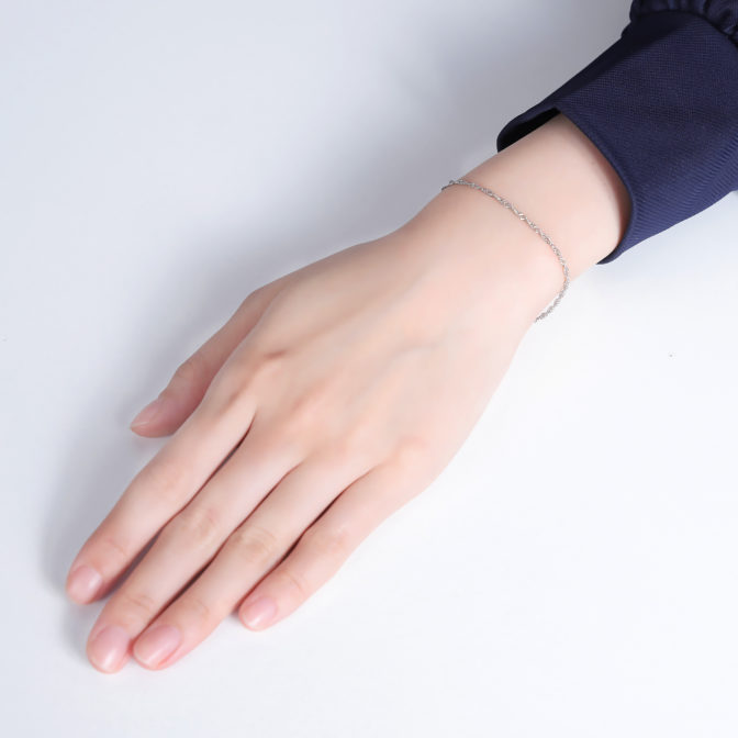 Pt850 プラチナ スクリュー チェーン ブレスレット 1.7mm幅