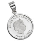 Pt999 純プラチナ コインペンダント ツバル1エンジェル 1/25oz Pt900 シンプルフレーム