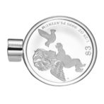 Pt999 純プラチナ コインペンダント ツバル1エンジェル 1/25oz Pt900 シンプルフレーム