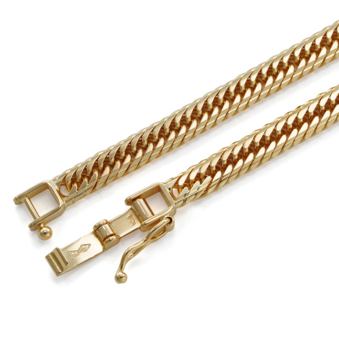 K18 18金 喜平アンクレット 14面 Mカット トリプル 10g 24cm 4.3mm幅