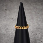 18金 K18 喜平リング 2面カット シングル ソフトタイプ 3.9mm幅