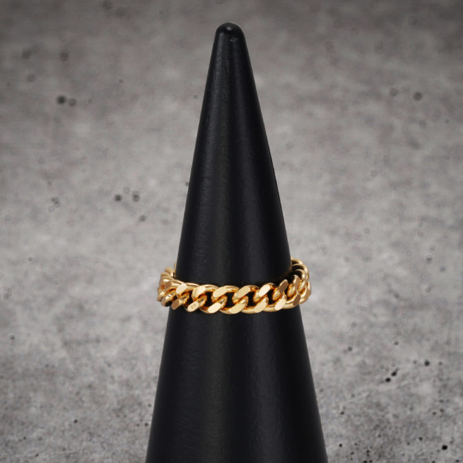 18金 K18 喜平リング 2面カット シングル ソフトタイプ 3.9mm幅