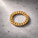 18金 K18 喜平リング 2面カット シングル ソフトタイプ 3.9mm幅