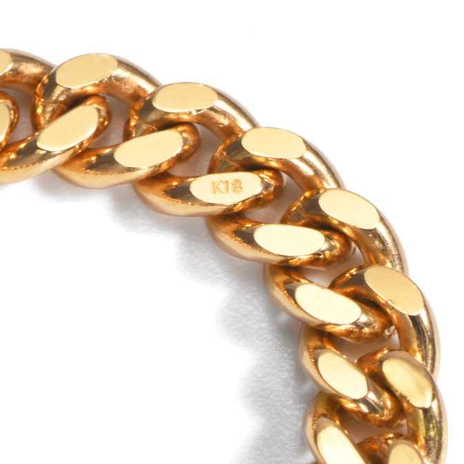 18金 K18 喜平リング 2面カット シングル ソフトタイプ 3.9mm幅