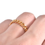 18金 K18 喜平リング 2面カット シングル ソフトタイプ 3.9mm幅