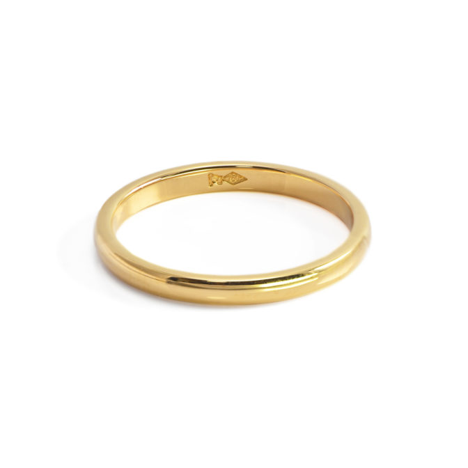 K18 シンプル ミニリング 甲丸