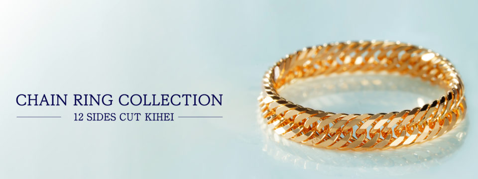 K18 喜平リング 12面トリプル 3.1mm幅 ソフトタイプ