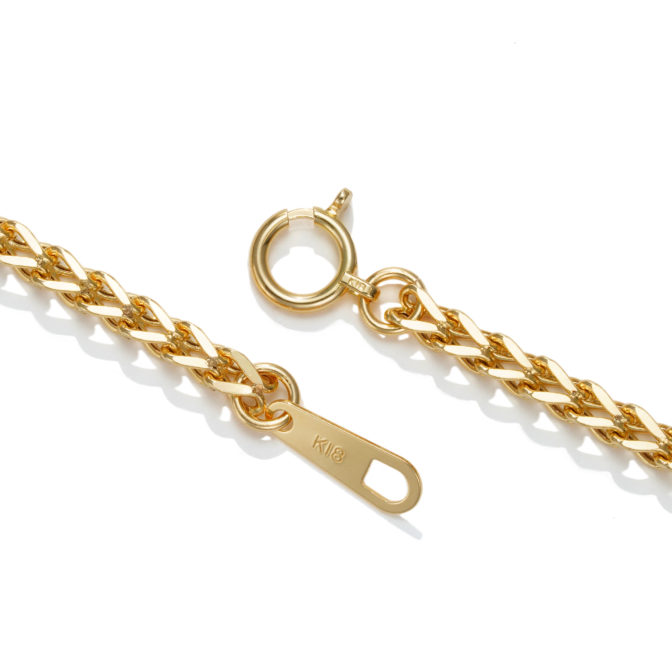 K18 18金 スパイクチェーン ネックレス 2.5mm幅