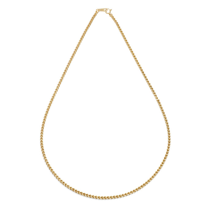 K18 18金 スパイクチェーン ネックレス 2.5mm幅