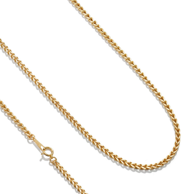 K18 18金 スパイクチェーン ネックレス 2.5mm幅