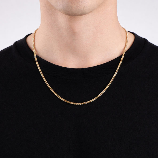 K18 18金 スパイクチェーン ネックレス 2.5mm幅