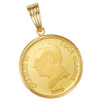K24 純金 コインペンダント トップ ロイヤルミント ホース チャールズ 1/10oz シンプルフレーム