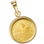 K24 純金 コインペンダント トップ ロイヤルミント ホース チャールズ 1/30oz シンプルフレーム