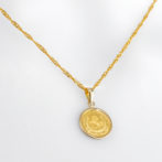 K24 純金 コインペンダント トップ ロイヤルミント ホース チャールズ 1/30oz シンプルフレーム