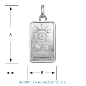 Pt999 プラチナ インゴット ペンダント リバティ 自由の女神 5g Pt850 シンプルフレーム
