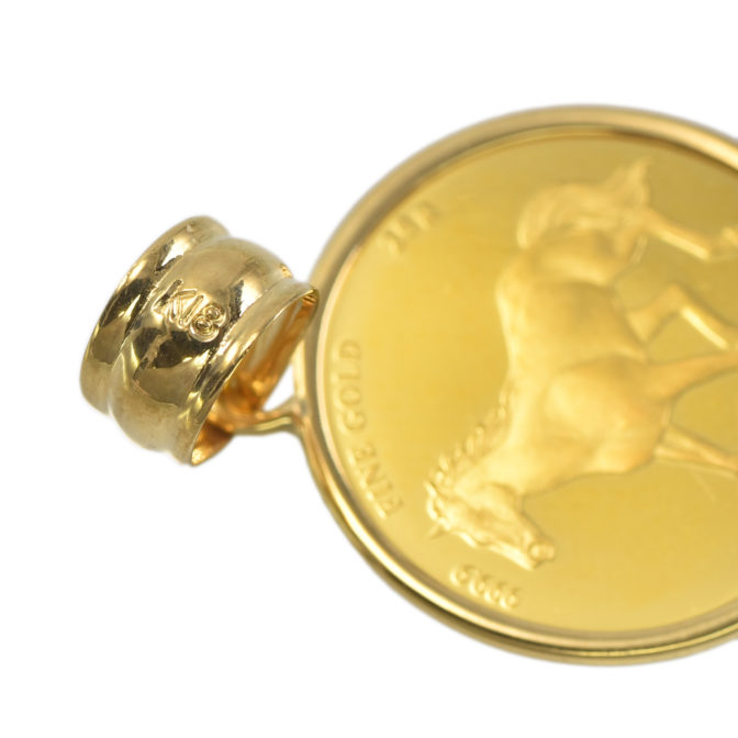 K24 K18 コインペンダント パンプ ホース ホースシュー 2.5g シンプルフレーム