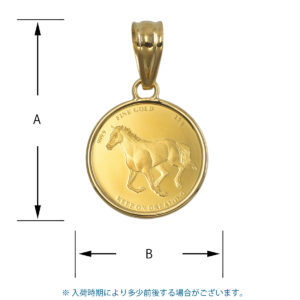 K24 K18 コインペンダント パンプ ホース ホースシュー 2.5g シンプルフレーム