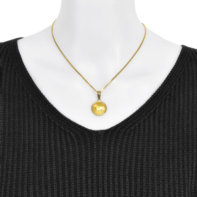 K24 K18 コインペンダント パンプ ホース ホースシュー 2.5g シンプルフレーム